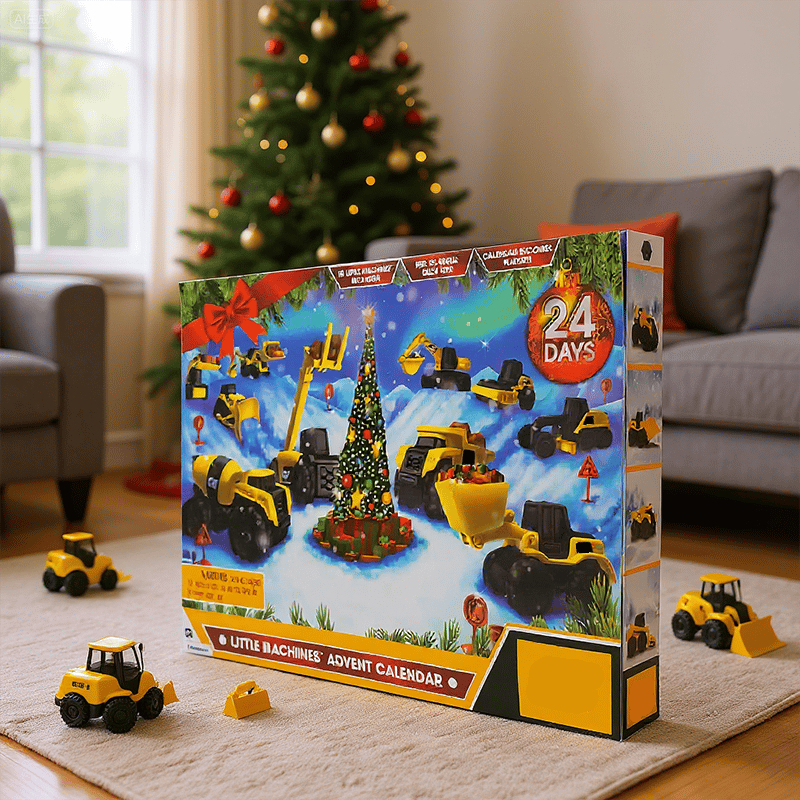 🎄24-tägiger Countdown-Kalender mit LKW auf dem Weg zu Weihnachten