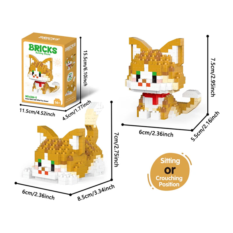 Niedliche Haustier-Mikropartikel-Bausteinmodelle 🐶🐱🧩