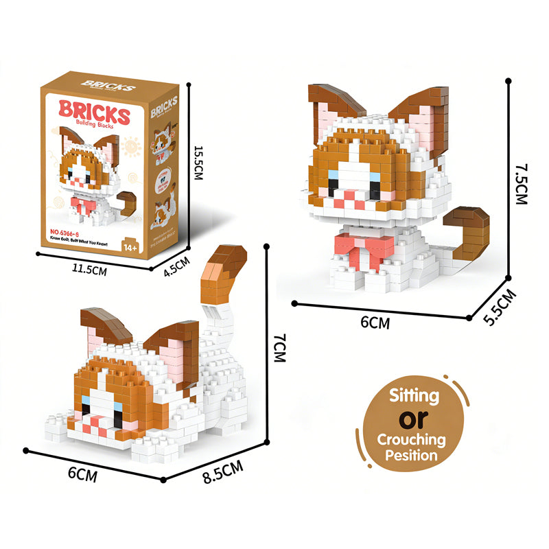 Niedliche Haustier-Mikropartikel-Bausteinmodelle 🐶🐱🧩