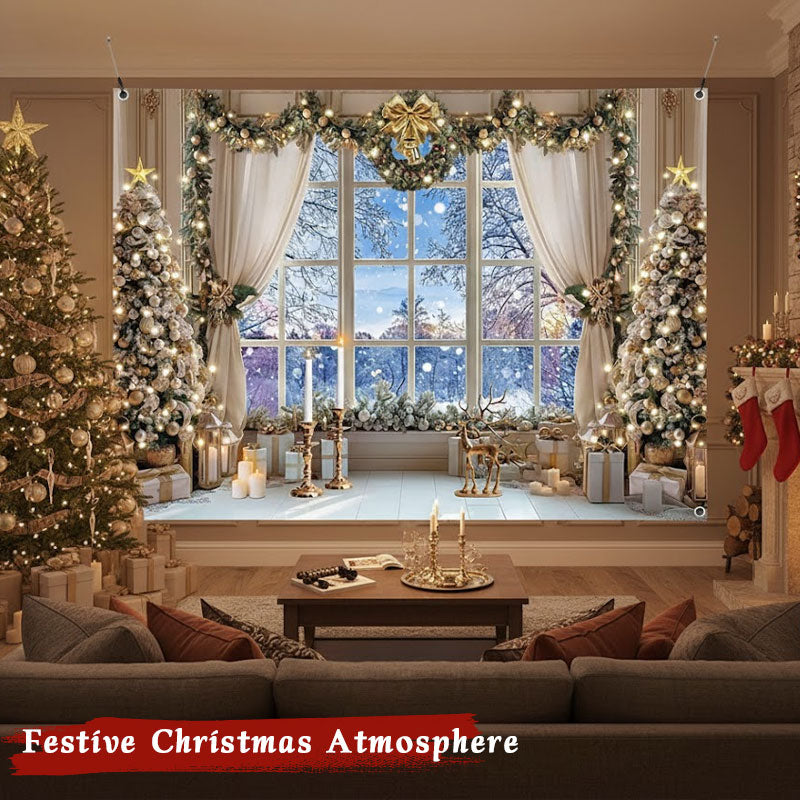 🎄 Weihnachts-Schneelandschaft als Hintergrund