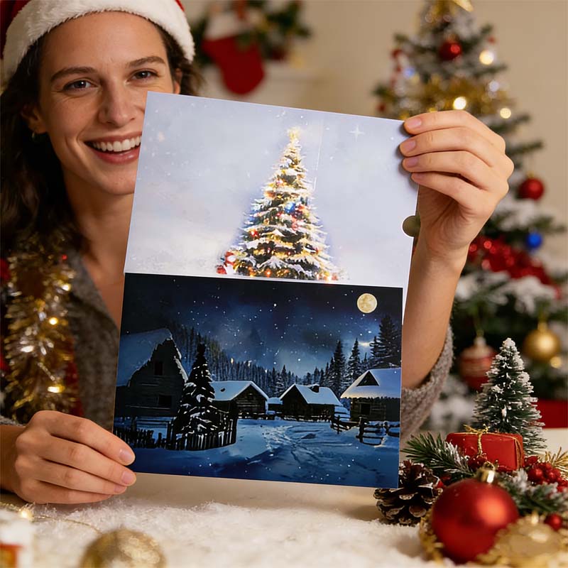Temperaturempfindliche Weihnachtskarten