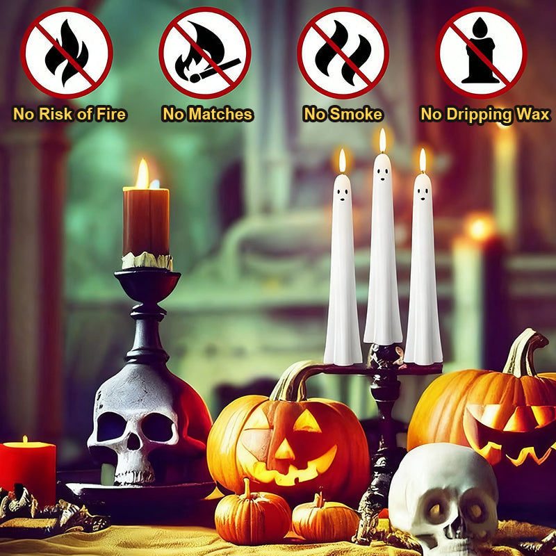 🎃👻 Ferngesteuertes Geisterlicht mit 3D-flammendem Docht 👻🎃