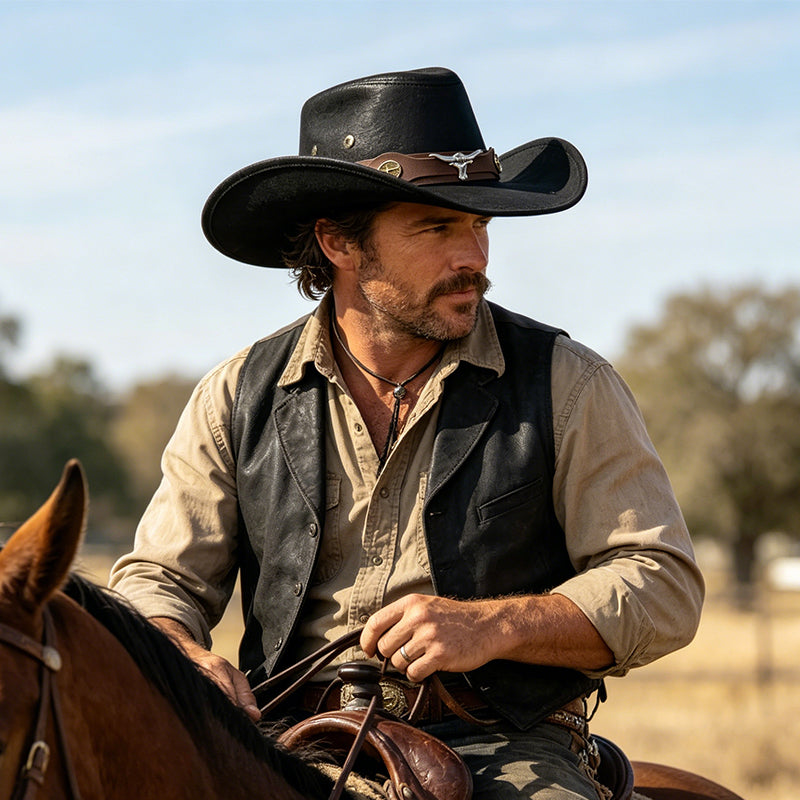 🤠 Western-Cowboyhut mit Riffelung