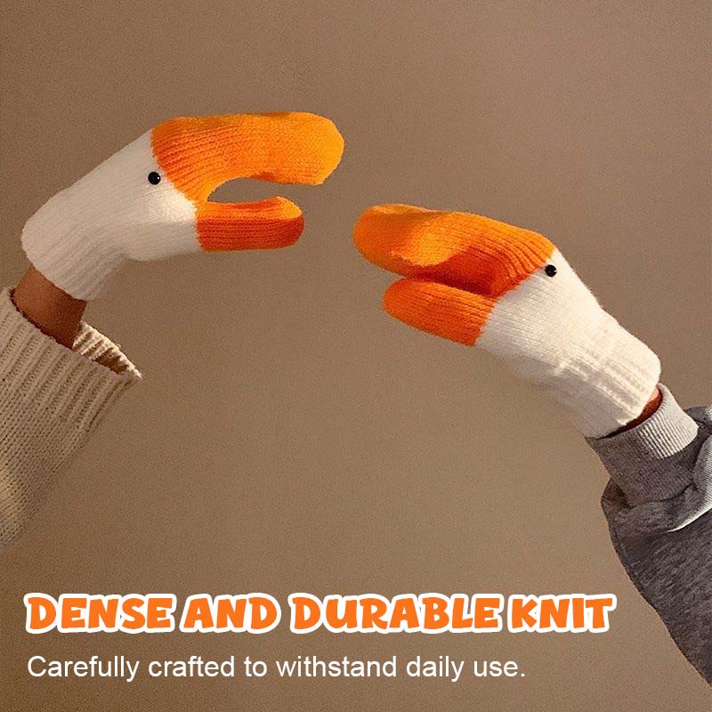 🧡🐥 Warme Winterhandschuhe mit süßem Gänse-Design ❄️✨