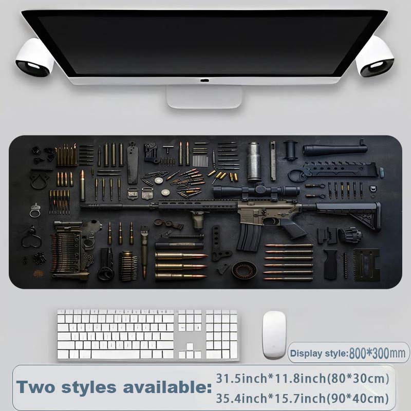 Cool Military Weapon Build Weapon Parts Display Large Gaming Mouse Pad