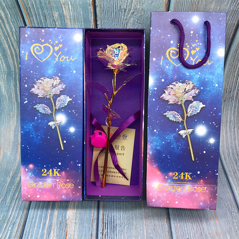 24K Bunte Galaxie-Rose