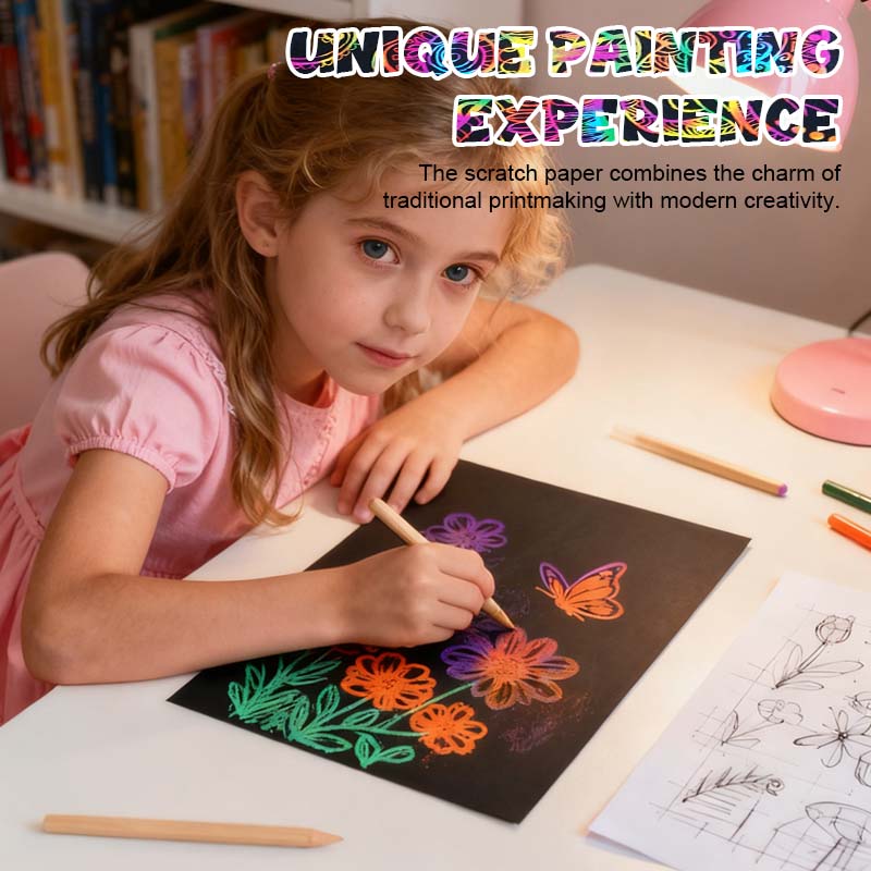 Schwarzes Buntes Kratzpapier