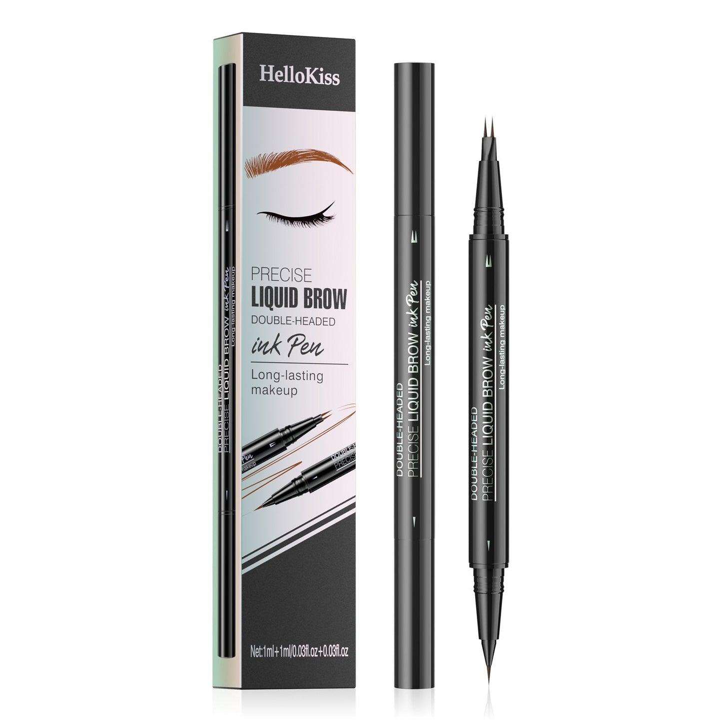 💖2-in-1-Augenbrauenstift mit Mikro-Gabelspitze und präziser Bürstenspitze