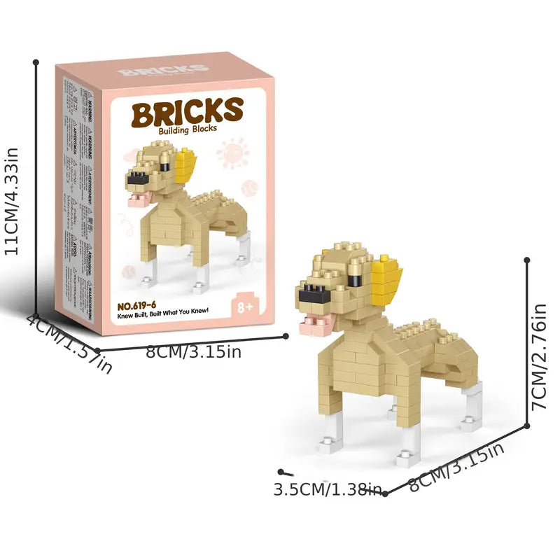 Niedliche Haustier-Mikropartikel-Bausteinmodelle 🐶🐱🧩