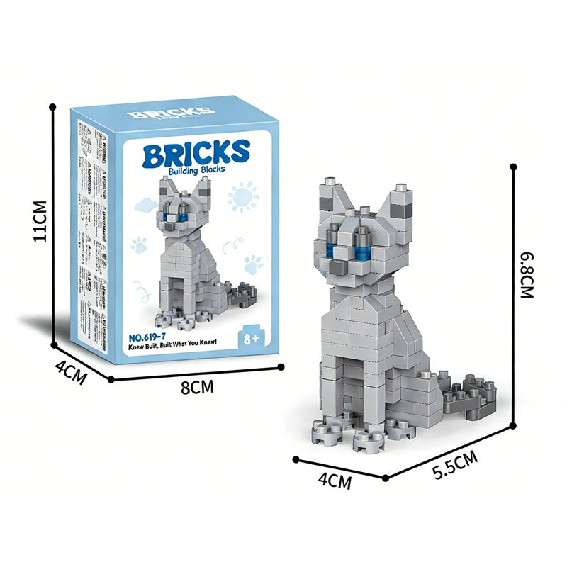 Niedliche Haustier-Mikropartikel-Bausteinmodelle 🐶🐱🧩