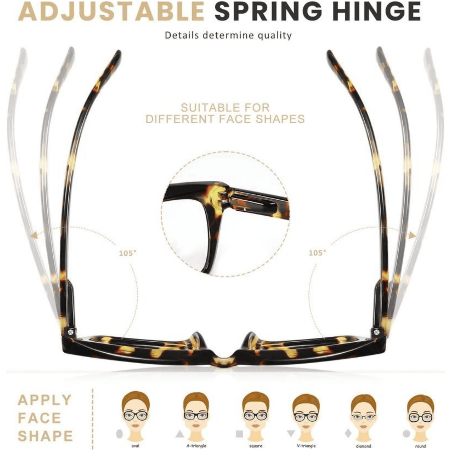 👓3er-Pack Schildpatt-Lesebrillen – Blaulichtfilternde, übergroße quadratische Lesebrillen