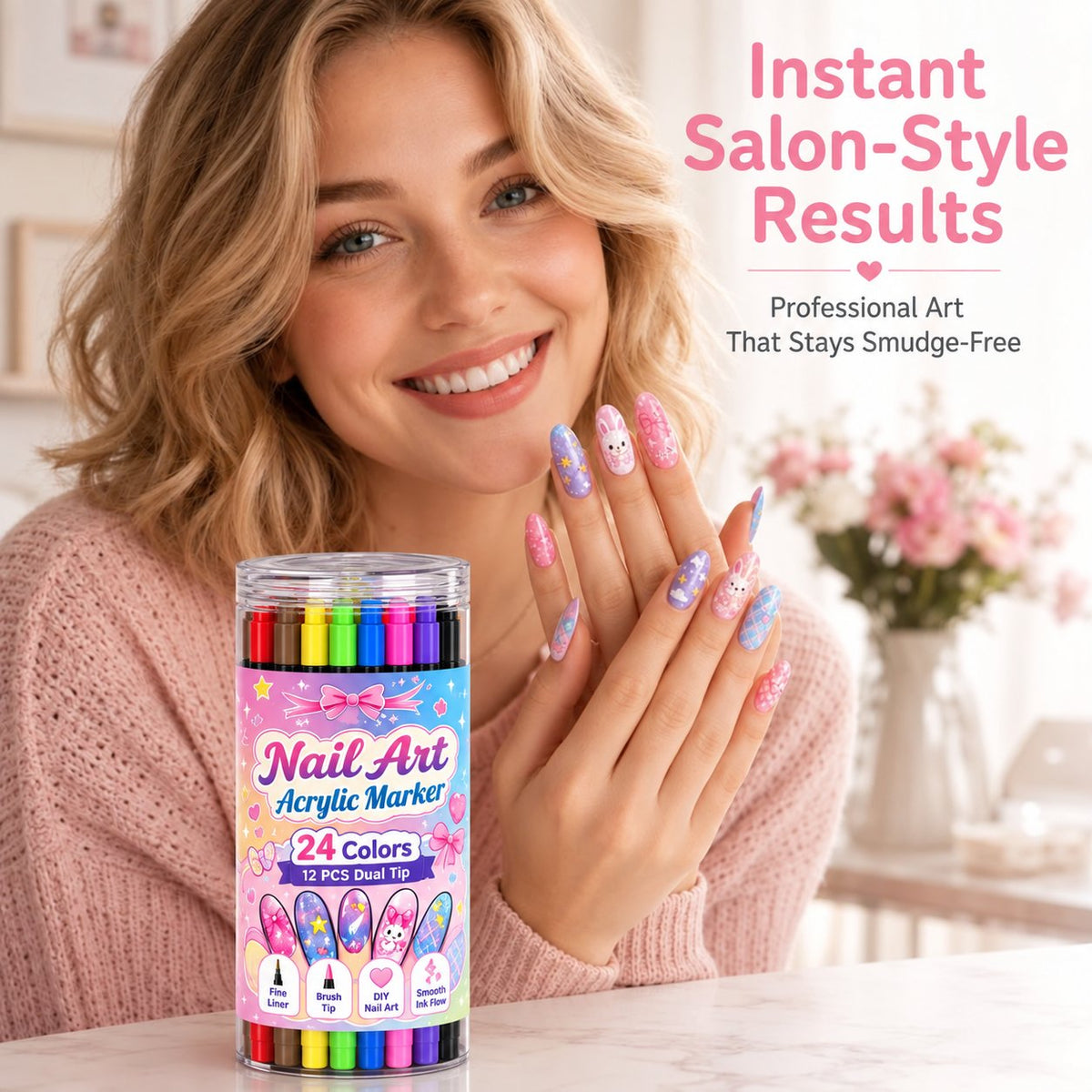 💕Letzter Tag – 50 % Rabatt🌈 24 Farben, doppelseitige Nagellackstifte, Set 12