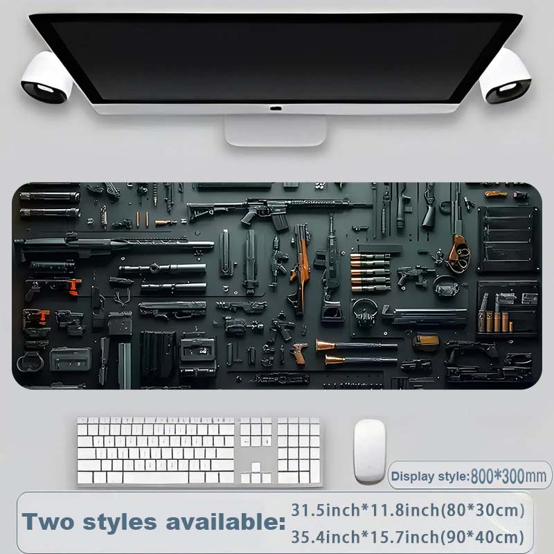 Cool Military Weapon Build Weapon Parts Display Large Gaming Mouse Pad