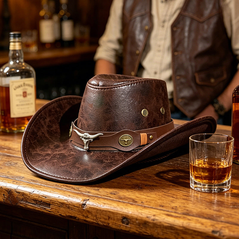 🤠 Western-Cowboyhut mit Riffelung