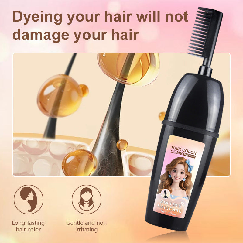 🟧3-in-1-Kamm für die Haarfärbung | Einfaches Färben der Haare zu Hause mit integrierter Bürste