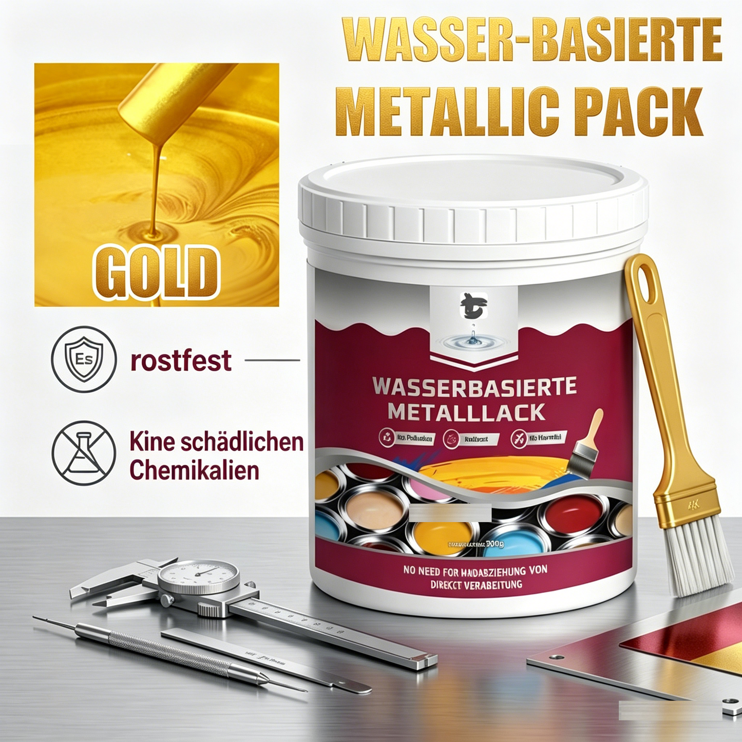 🔨Wasserbasierter Rostumwandler-Metalllack🚨 STOPPEN SIE ROST IN SEINEN SPUREN!