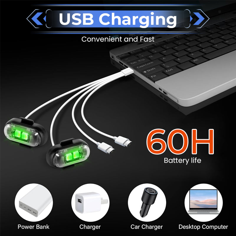 Bunte LED-Innenbeleuchtung für Autos – USB-Aufladung