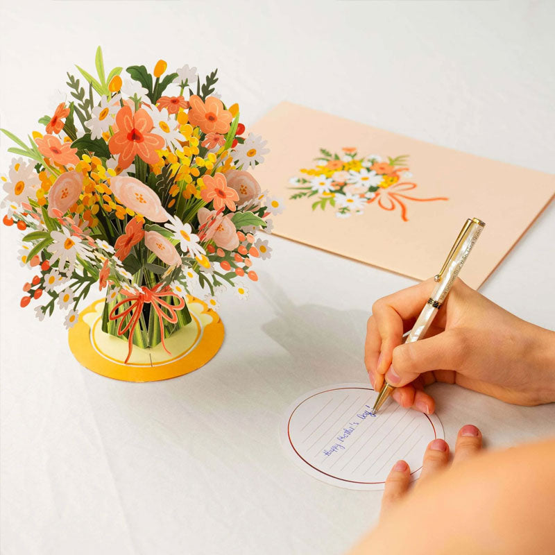 💐 Pop-up-Valentinstagskarte mit Wildblumen