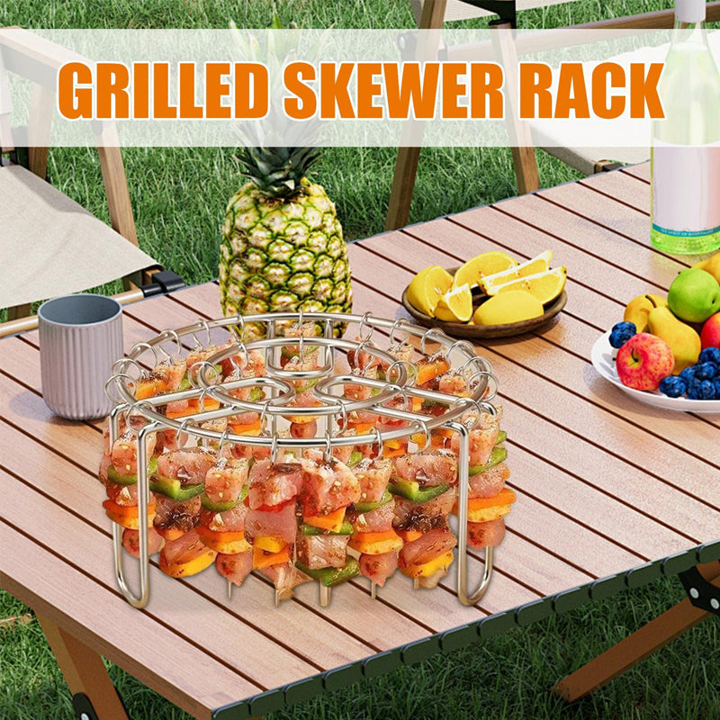 🔥 Spießhalter für Heißluftfritteusen – Vertikaler Kebab-Halter aus Edelstahl für Heißluftfritteusen, Backöfen und selbstgemachte BBQ-Snacks🍢