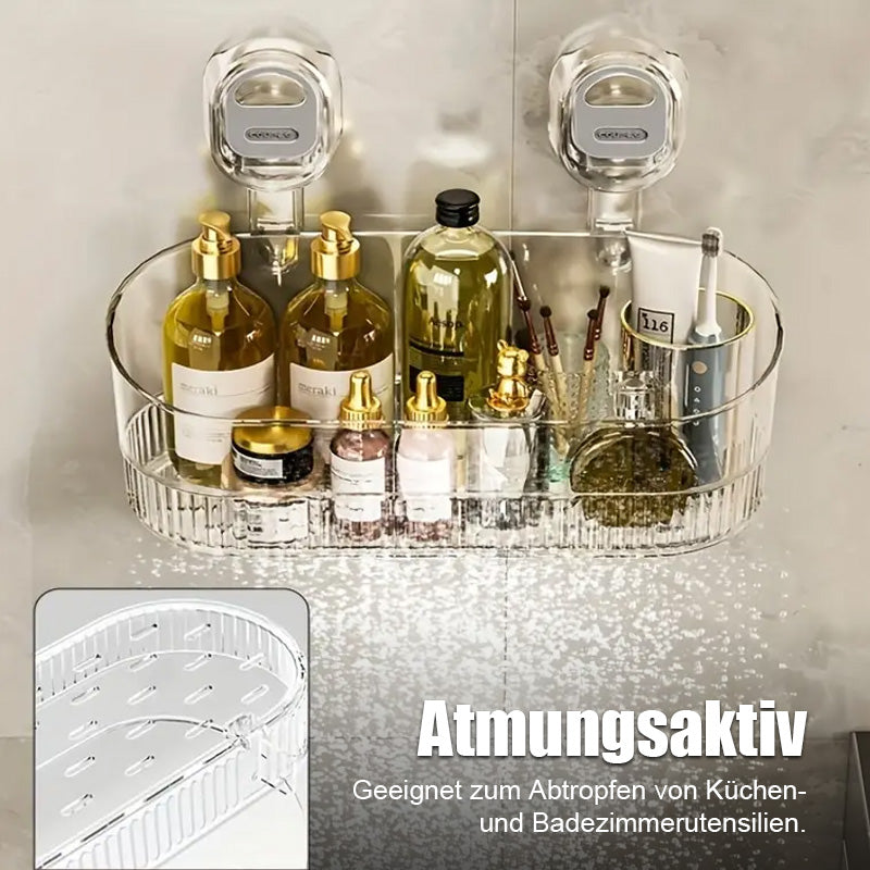 Ablagegestell mit Saugnapf und Abflusslöchern
