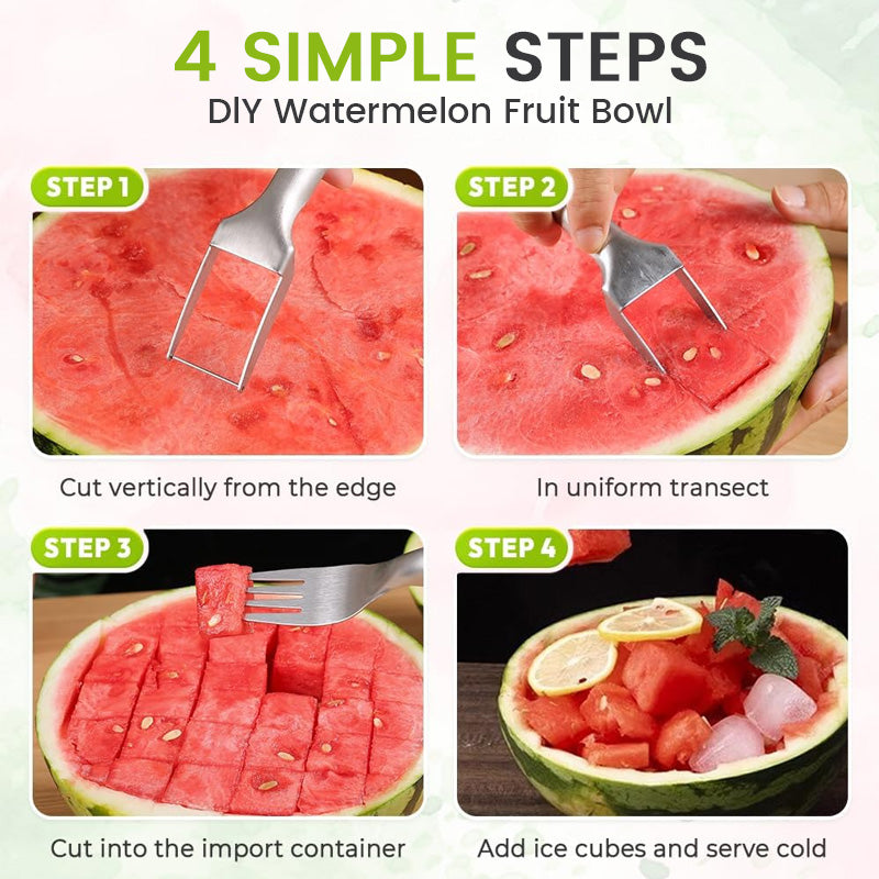 🍉2-in-1-Wassermelonen-Würfelgabel