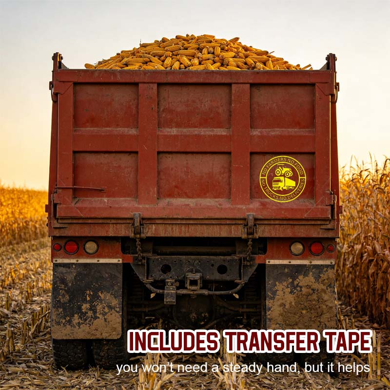 🔥Keine Bauern, keine Lebensmittel, keine LKWs, keine Lieferungen Vinyl-Aufkleber – 140 mm Aufkleber