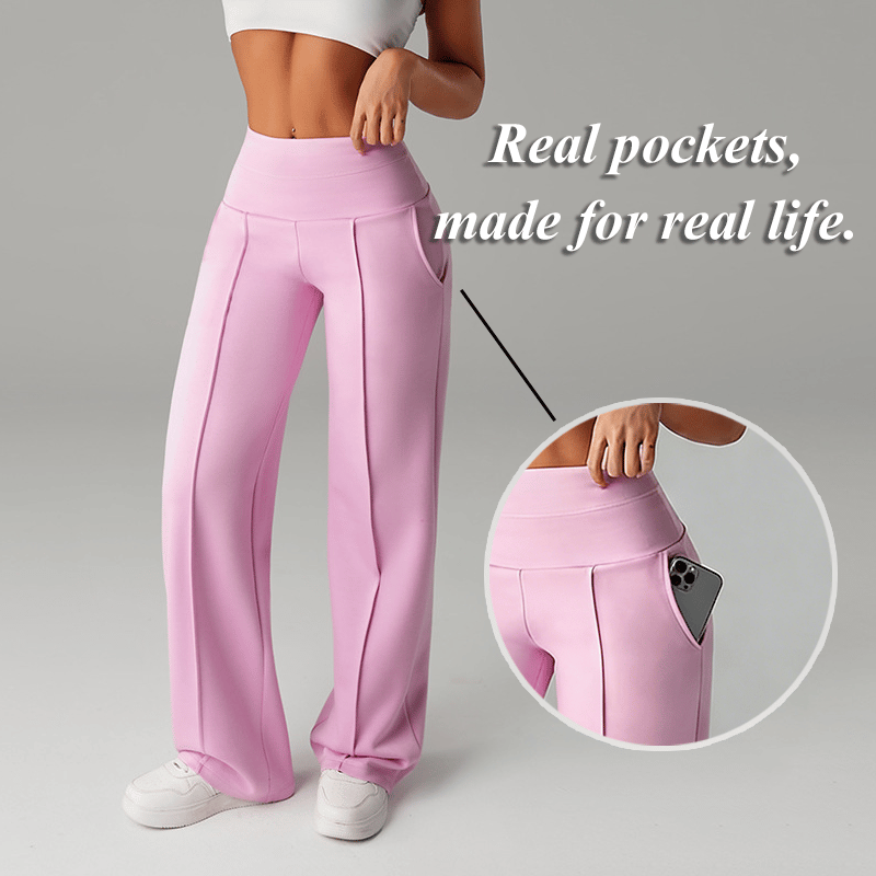 💕 Damen-Unifarbene Weite Straight-Leg-Hose