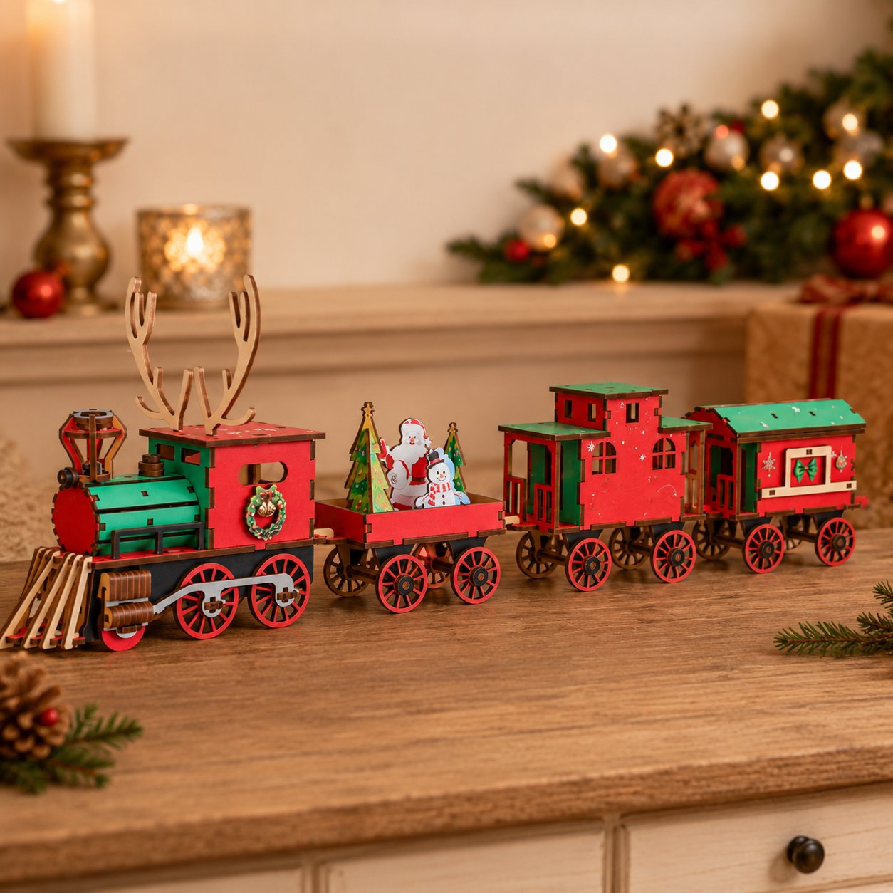 🎄DIY-Weihnachts-Holzzug-Set – 3D-Bau-Puzzle-Bausatz