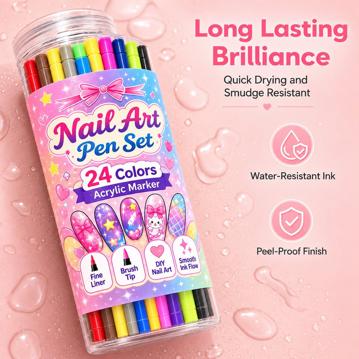 💕Letzter Tag – 50 % Rabatt🌈 24 Farben, doppelseitige Nagellackstifte, Set 12