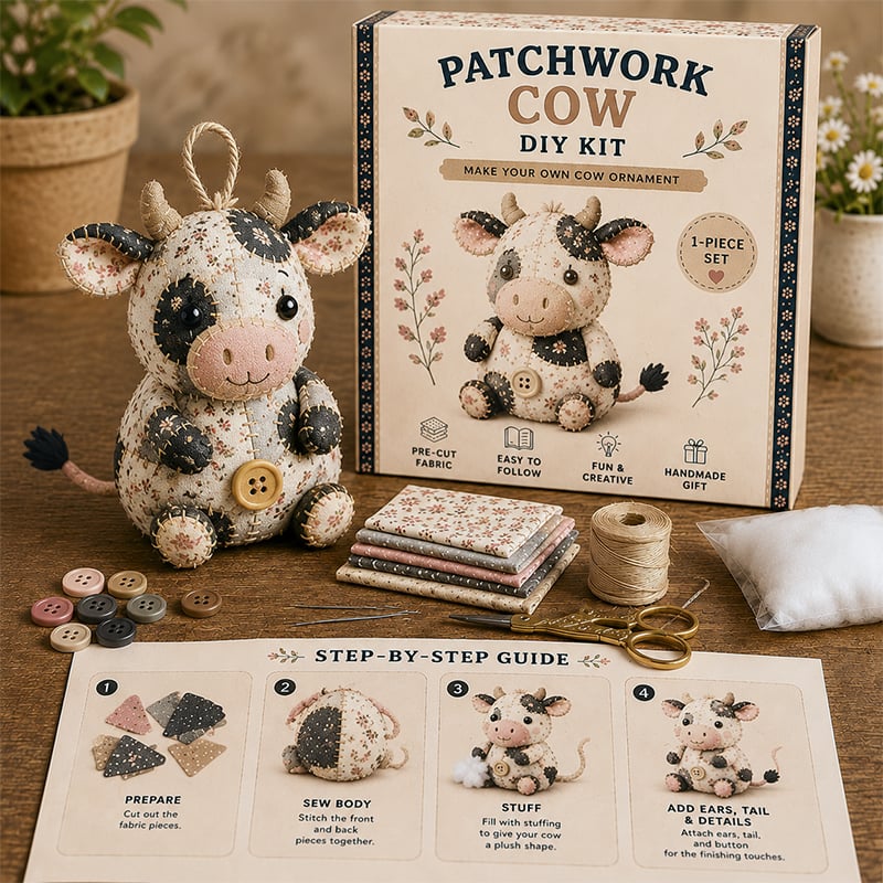 🧵Patchwork-Tier-Bastelset – Gestalte deine eigenen niedlichen Tiere