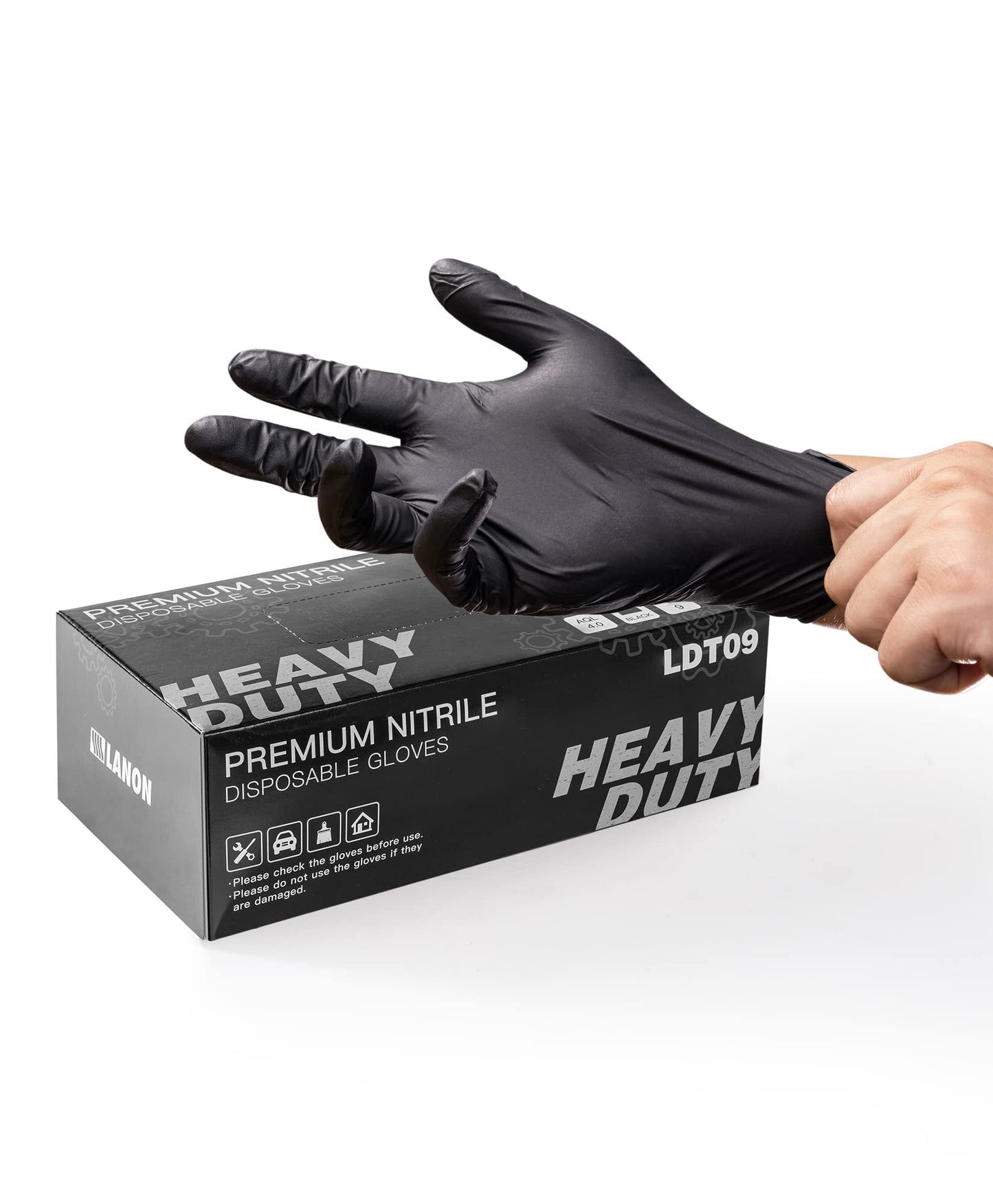 100/50 Stück schwarze Einweghandschuhe aus Nitril