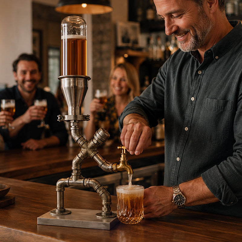 Industrial-Style Schwerkraft-Getränkespender – Dekorativer Getränke-Dispenser für Küche, Theke & Gästebereich