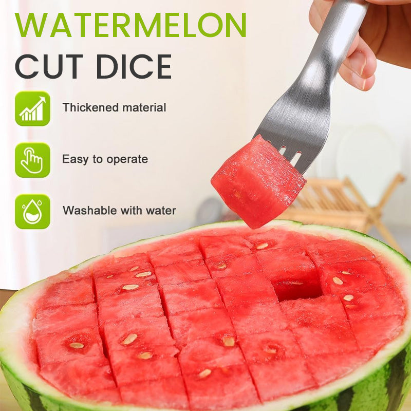 🍉2-in-1-Wassermelonen-Würfelgabel