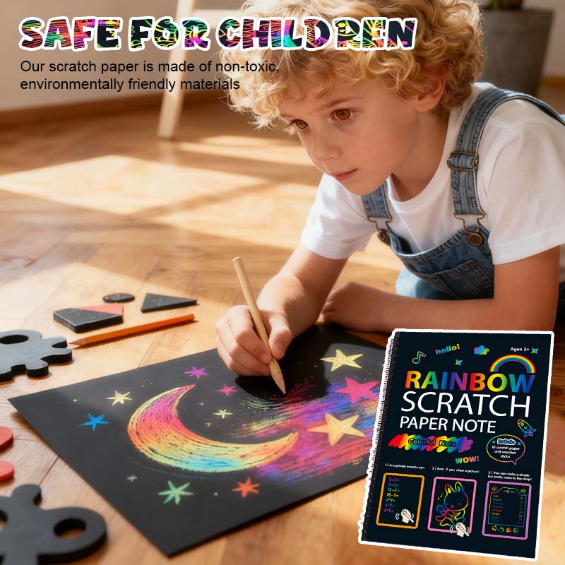 Schwarzes Buntes Kratzpapier