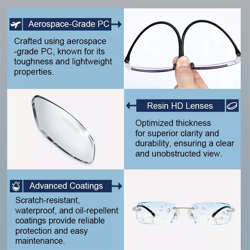 HOHE HÄRTE ANTI-BLAUE LESEBRILLE FÜR DOPPELTEN GEBRAUCH
