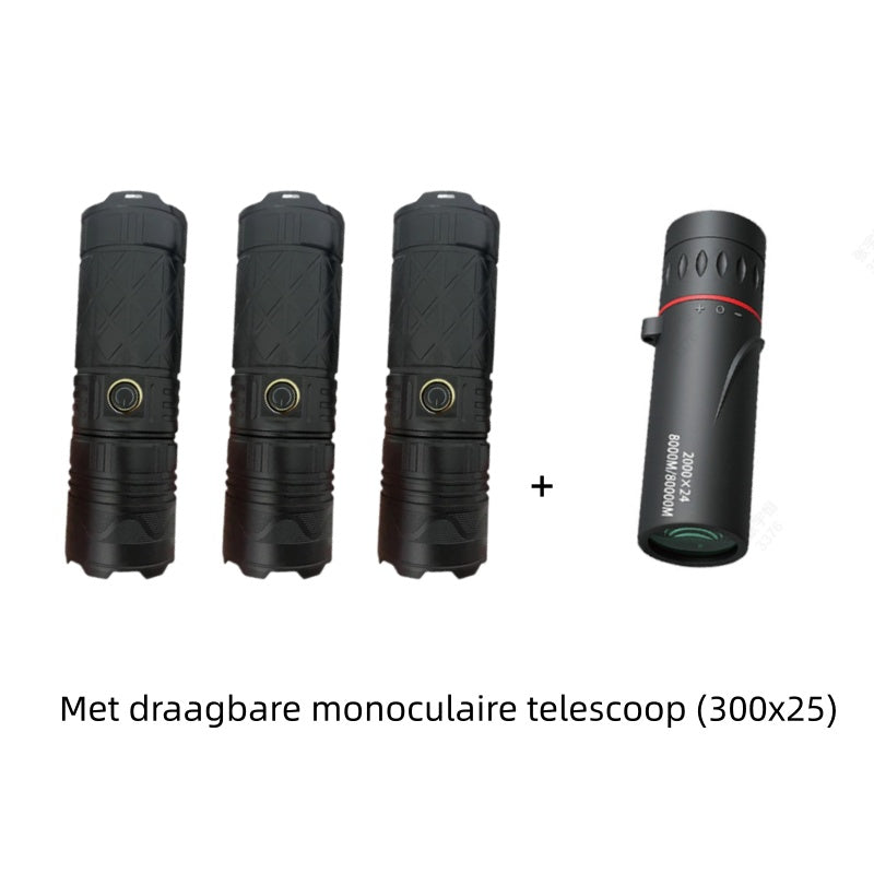 Wiederaufladbare P50 LED-Taschenlampe mit einstellbarem Zoom