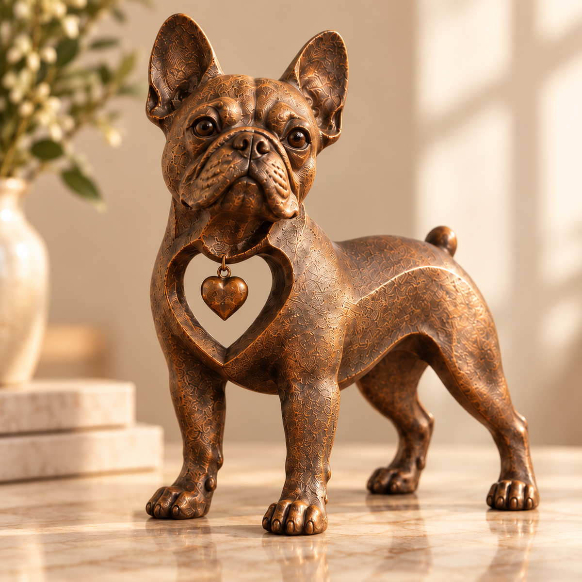 ⭐Skulptur einer französischen Bulldogge im klassischen Retro-Stil – Liebe auf den ersten Blick!