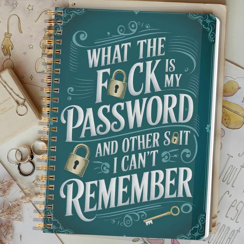 ⏰Angebot der letzten 4 Stunden: Sparen Sie 49 % – 📅Lustiges Passwort-Notizbuch – Spiralgebunden mit Schloss-Symbolen und lustigen Sicherheitsphrasen✍️