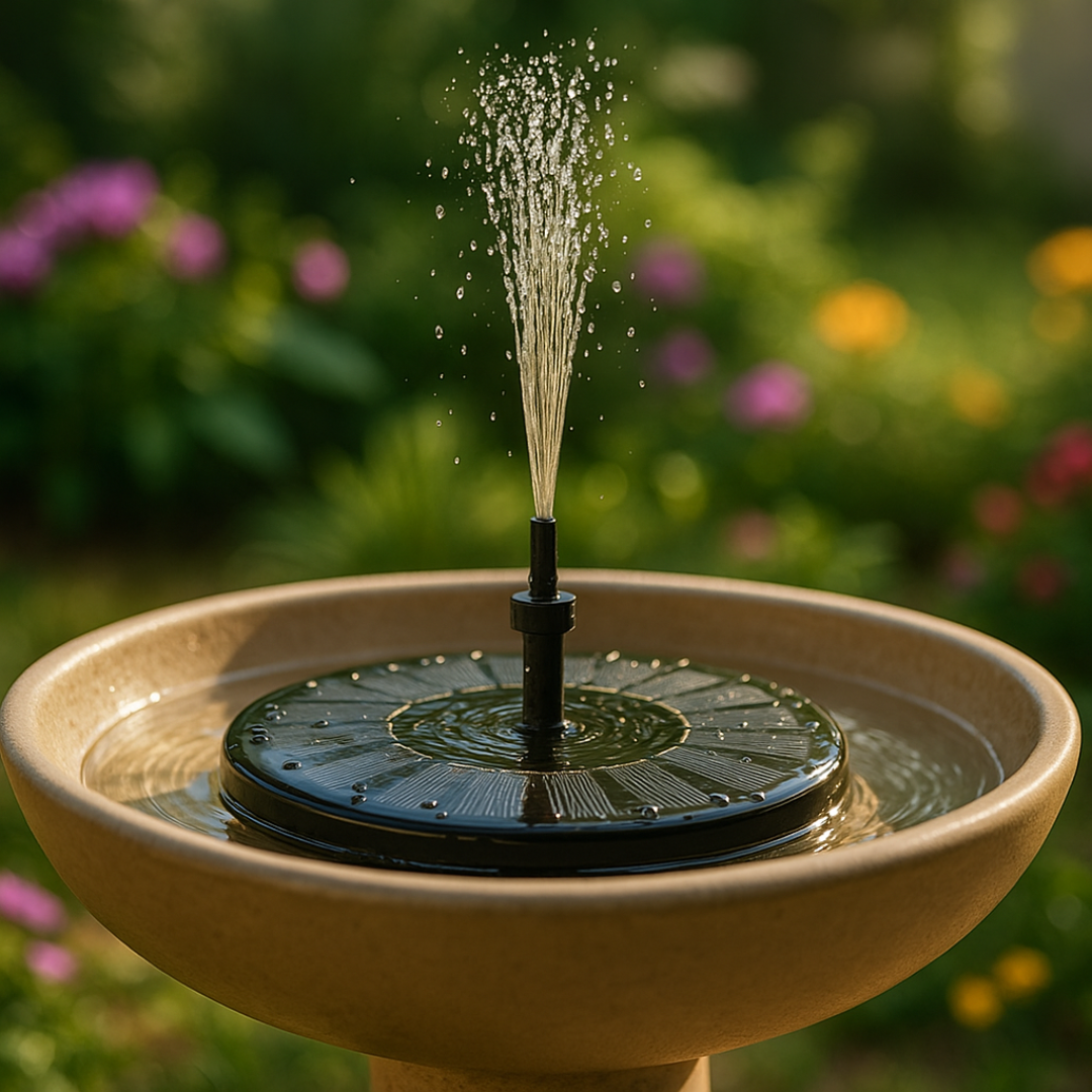 Der Solarbrunnen für lebendige Gärten.
