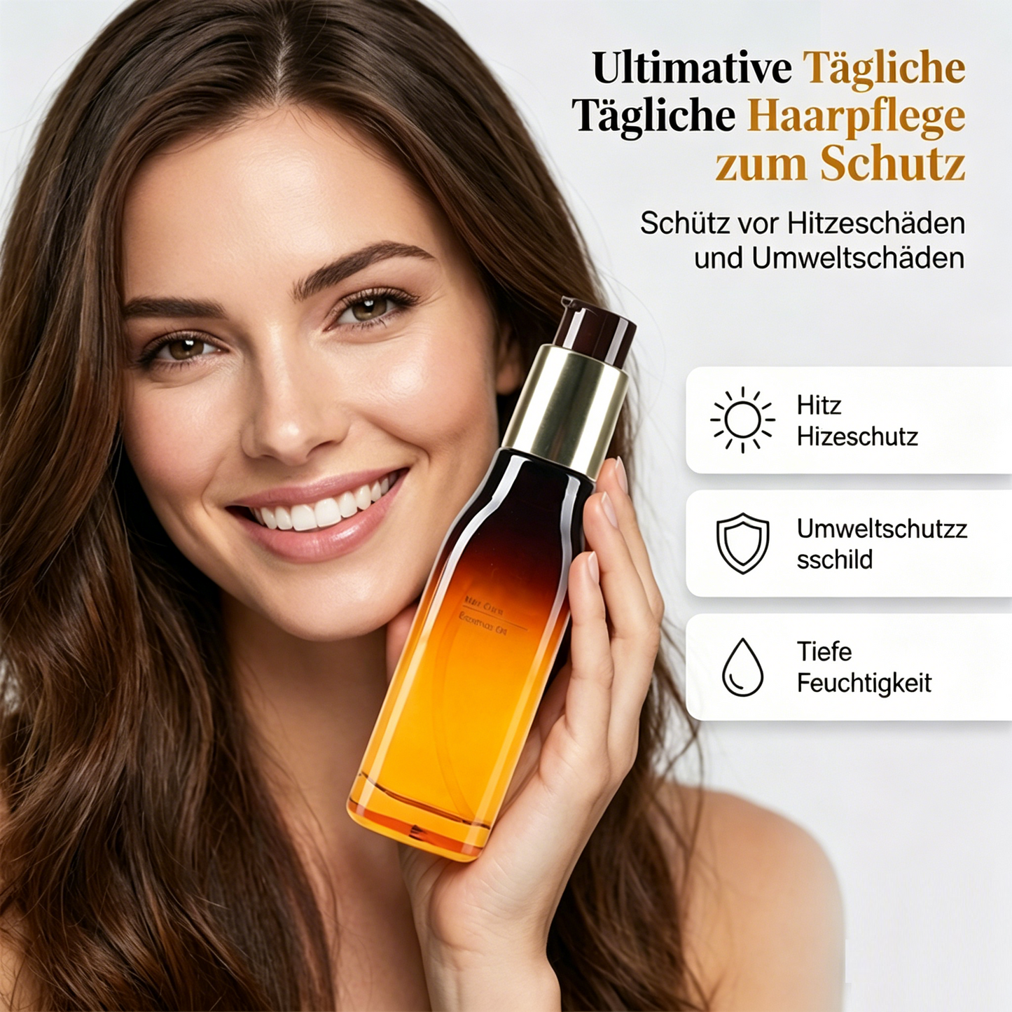 Marokkanisches Haarpflegeöl für intensive Regeneration – gegen krauses Haar, für Geschmeidigkeit, zur Reparatur von durch Färben und Glätten geschädigtem Haar