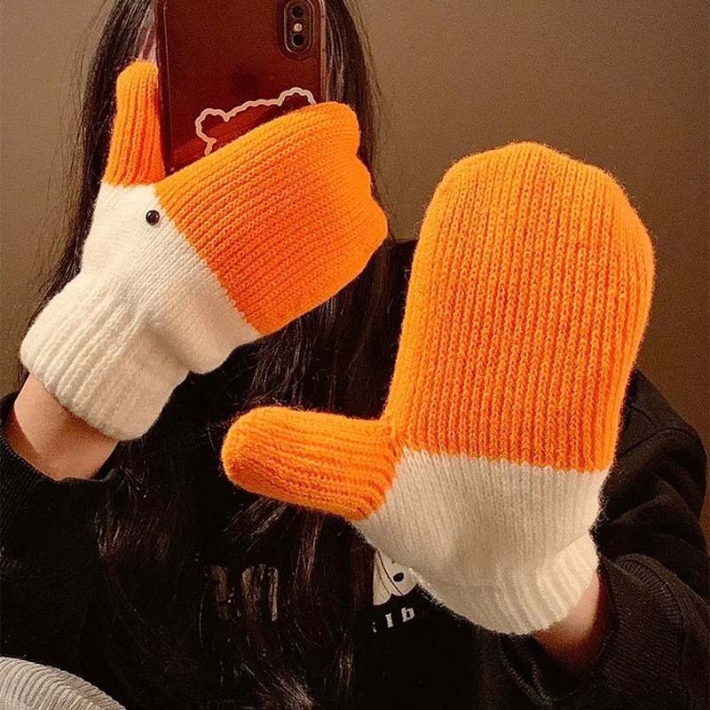 🧡🐥 Warme Winterhandschuhe mit süßem Gänse-Design ❄️✨