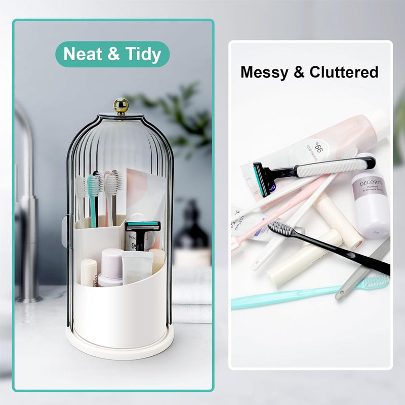 Multifunktionaler drehbarer Vogelkäfig-Toilettenorganizer