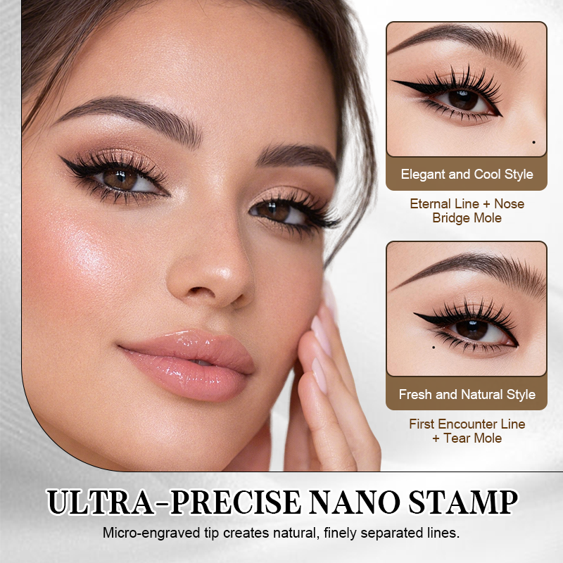 3-in-1-Set für das Augen-Make-up zum Mitnehmen: Stempel für die unteren Wimpern + Punktstift + Eyeliner