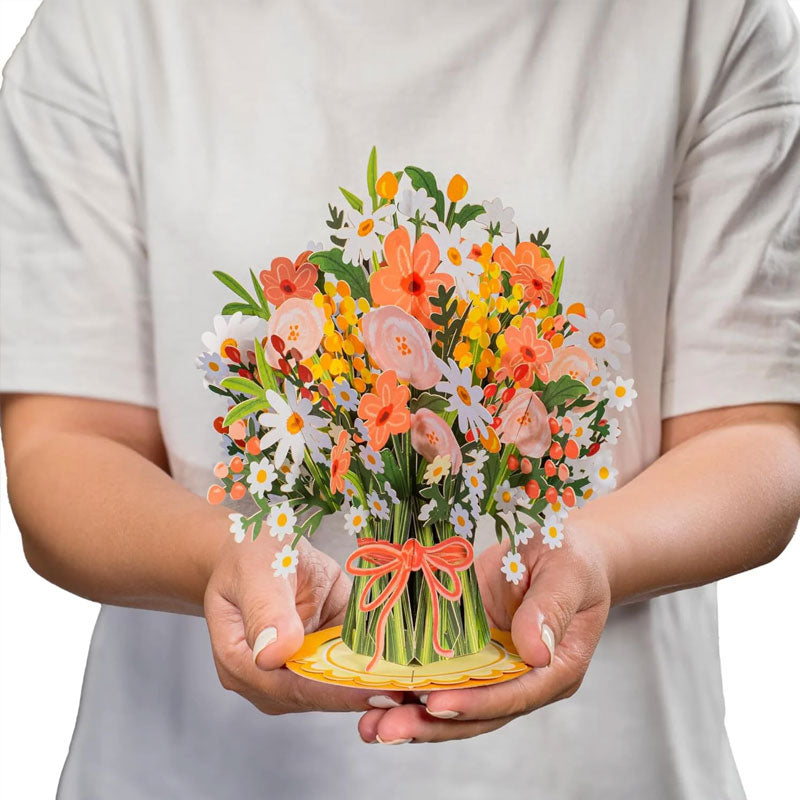 💐 Pop-up-Valentinstagskarte mit Wildblumen