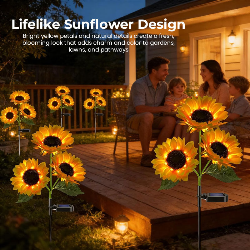 🌻 Solarbetriebene Sonnenblumen-Gartenstecklichter