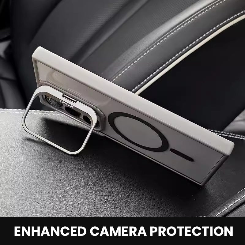 Magnetische transparente Handyhülle mit Metalllinsenhalter für Samsung