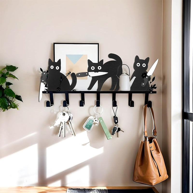 🐈‍⬛ Verspielte schwarze Katzen-Wanddeko, 3er-Set 🎃