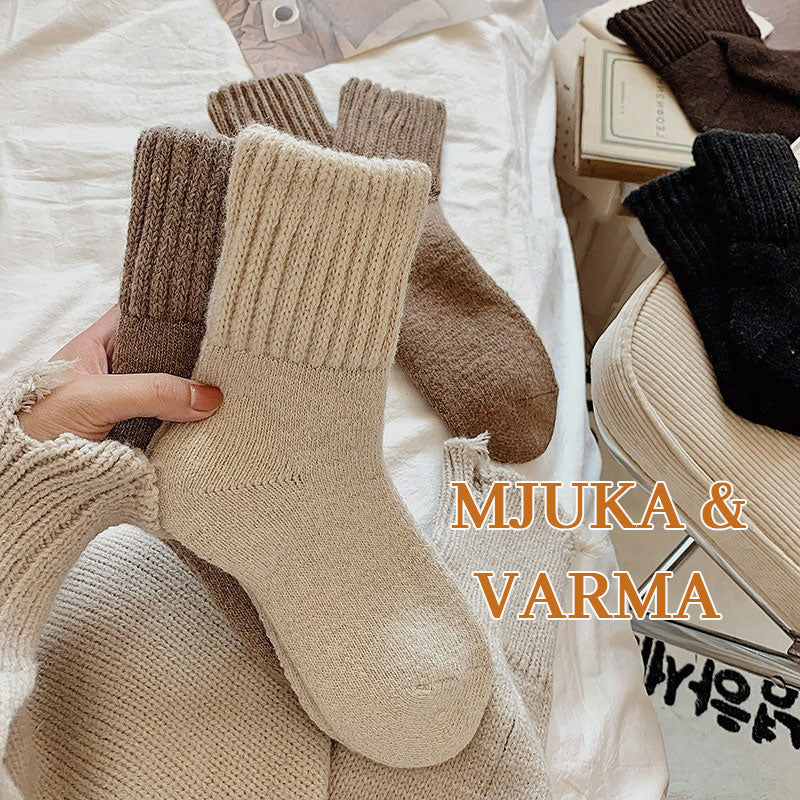 🧦5 Paar Wollsocken für Frauen - warme, mittelhohe Socken