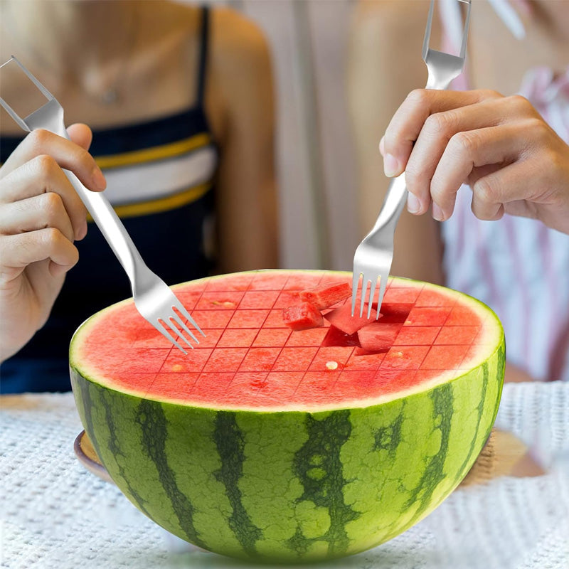 🍉2-in-1-Wassermelonen-Würfelgabel