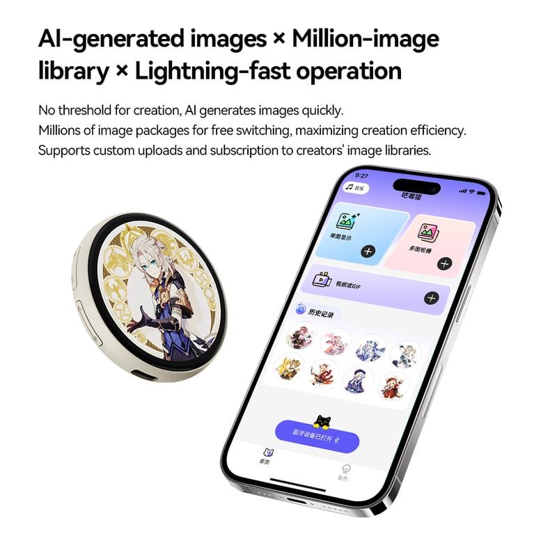 📱 Pixel Touch Digital Badge Screen – 📸 500 mAh Leichtgewichtiger Foto-/Video-/GIF-Pin